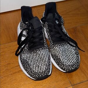Adidas Knit Pattern Black and White Shoes
